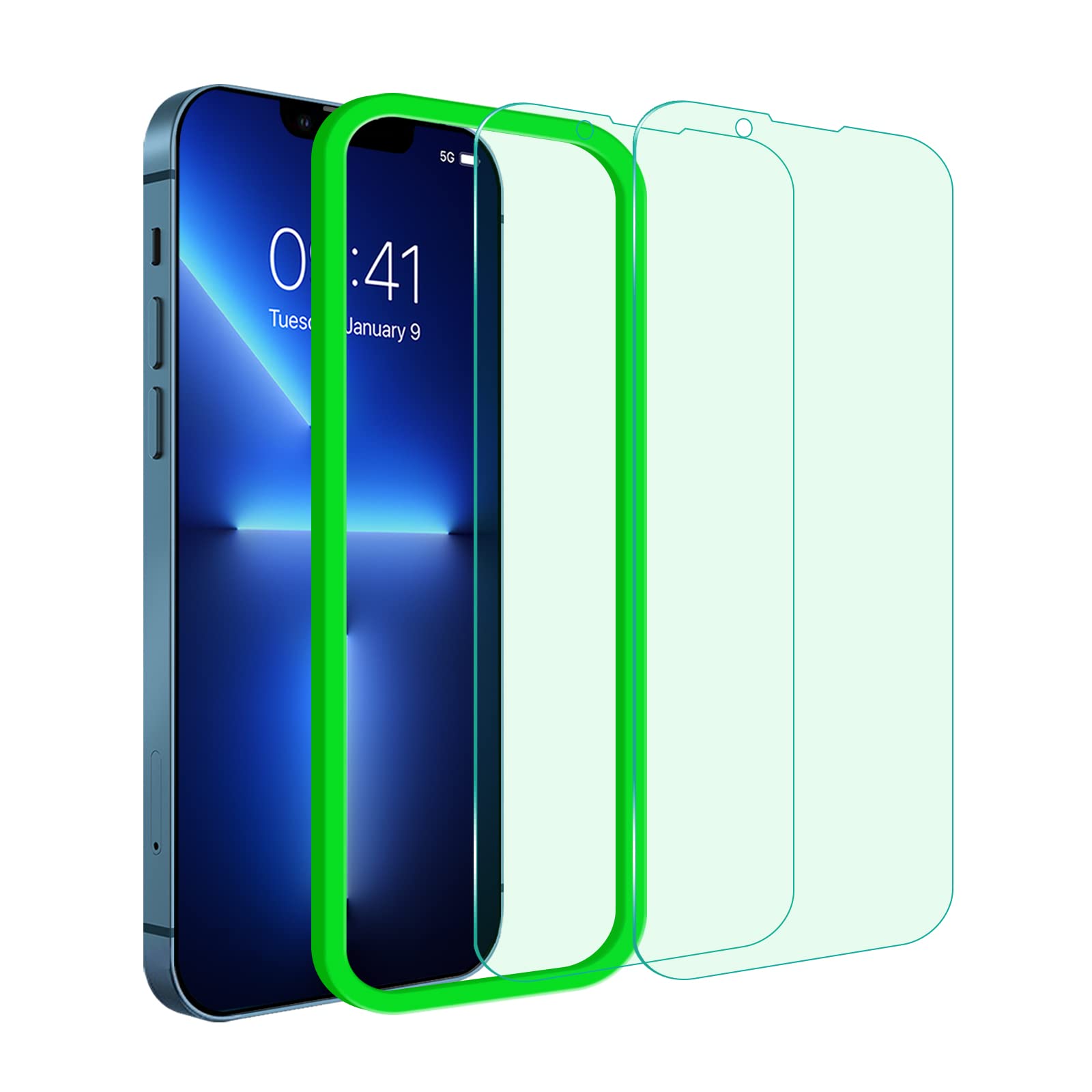 JESOHO Anti Blue Light Screen Protector for iPhone 13 Pro Max (6.7 Eye Protection Tempered Glass Film Compatible with 13 Pro Max, Scratch-Resistant, Easy Installation (2 Pack)