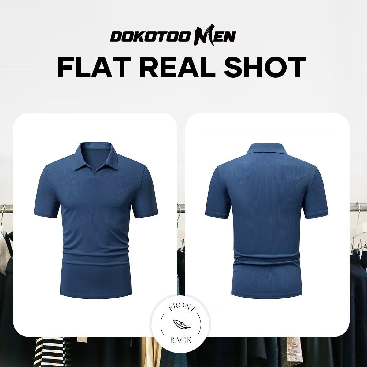 Mens Polo Shirts Short Sleeve V Neck Summer Polo T Shirts Casual Slim Fit Ribbed Textured Golf Shirts - Image 4