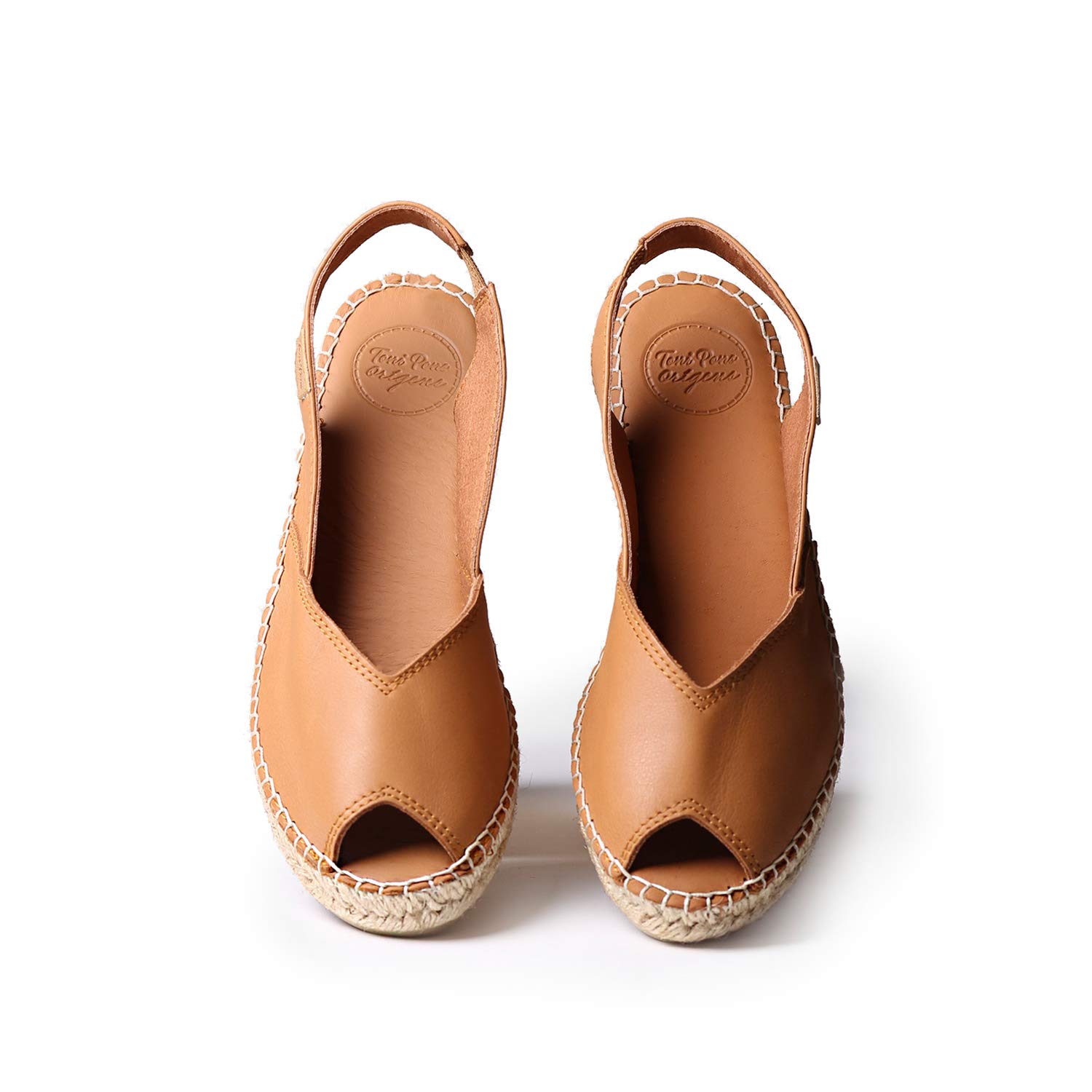 TONI PONS BERNIA-P - Alpargata de cuña para Mujer Estilo Peep Toe elaborada en Piel.