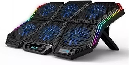 SDFGH Laptop para videojuegos de 12 a 17 pulgadas, pantalla de refrigeración para laptop, soporte enfriador para laptop con seis ventiladores (color