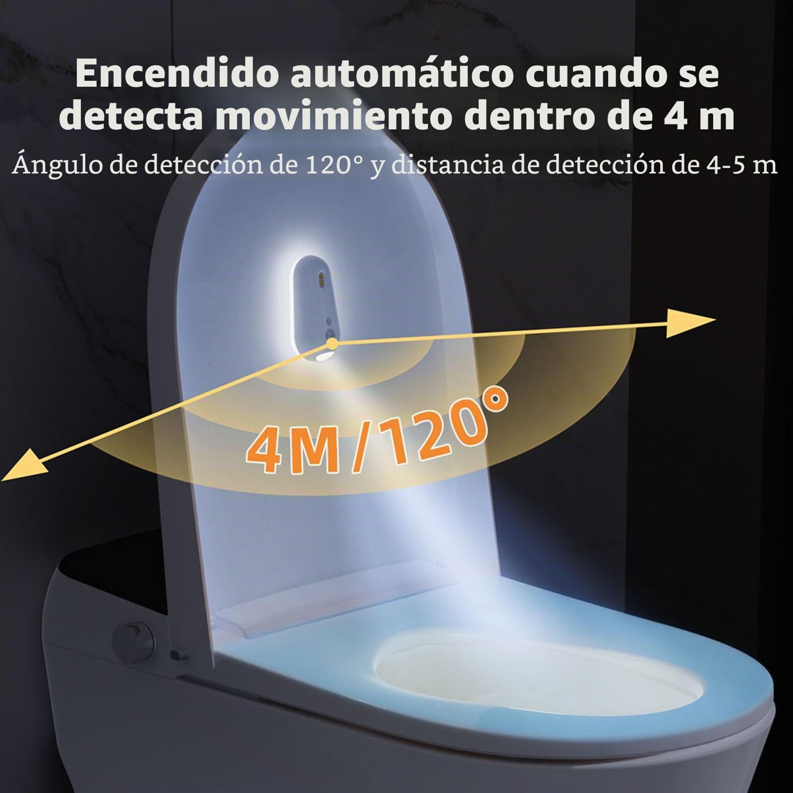 Luz de esterilización de inodoro, luz nocturna UV UVC 2 en 1, activada por movimiento, recargable por USB-C, sensor infrarrojo, montaje adhesivo (2 piezas)