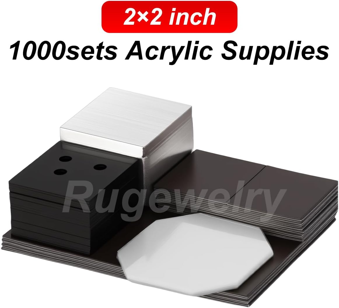 2x2inch 1000sets Acrylic Magnet Supplies DIY Fridge Magnet Materials
