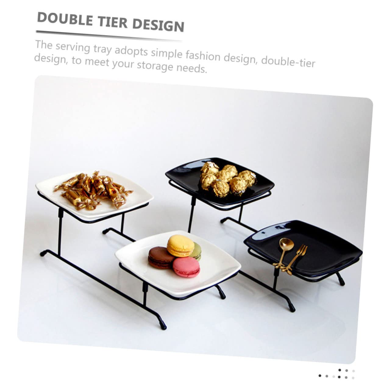 MAGICLULU 1set Vassoio Multiuso Strati Per Snack e Dolci Elegante Portafrutta Ceramica e Supporto Per Aperitivi e Dessert Per Feste e Occasioni Speciali