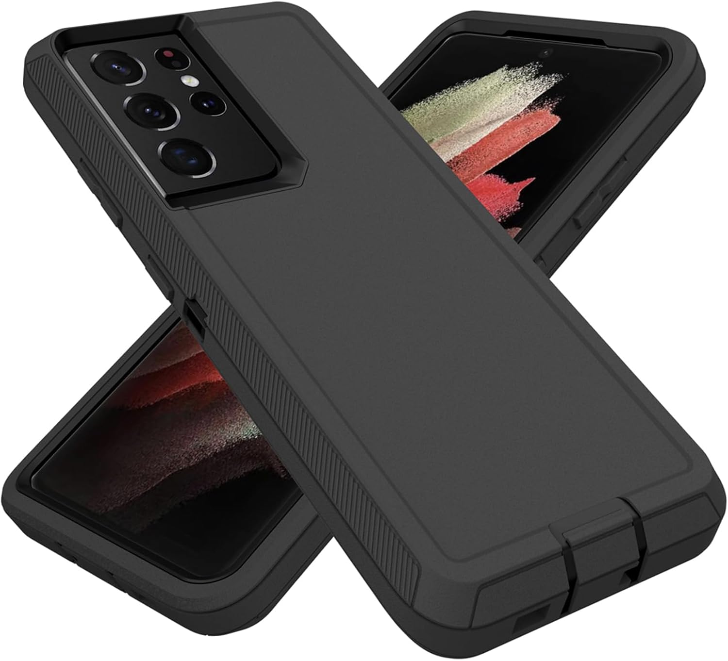for Samsung Galaxy S21 Ultra Case, Heavy Duty Defender Galaxy S21 Ultra Case Dustproof Shockproof Protection Multi-Layer Durable Phone Cover for Samsung Galaxy S21 Ultra (Black, S21 Ultra)