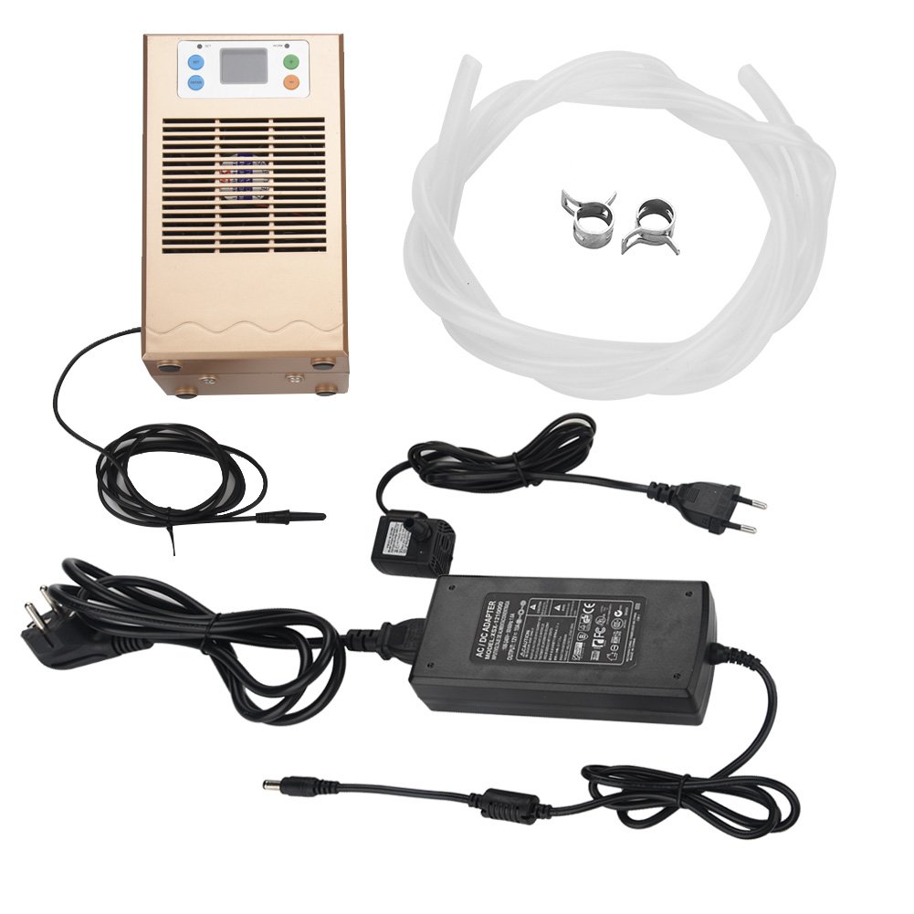 Enfriador de agua del tanque de peces, Máquina de enfriamiento de agua del tanque de peces, Máquina de enfriamiento del acuario enfriador de tanque de peces para acuario 35L Usos de acuicultura(70W)