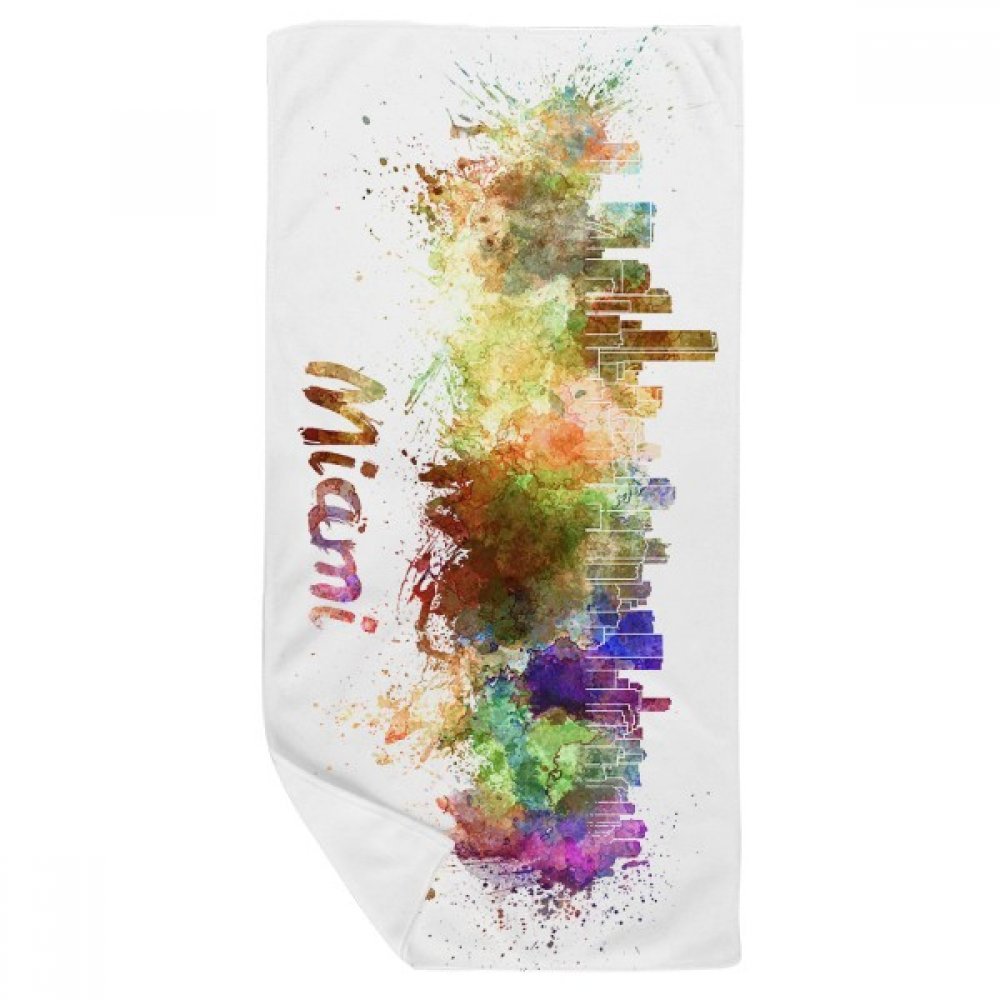 Serviette de bain absorbante 35x70cm débarbouillette multicolor Miami Ville