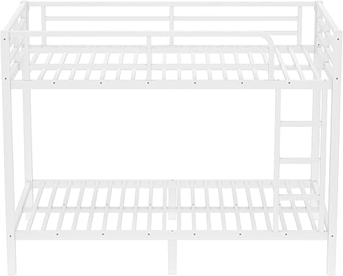 Miniatura 136 de Harper & Bright Designs Litera de metal completo sobre tamaño matrimonial para adultos, marco de cama de metal resistente con escalera y correas de