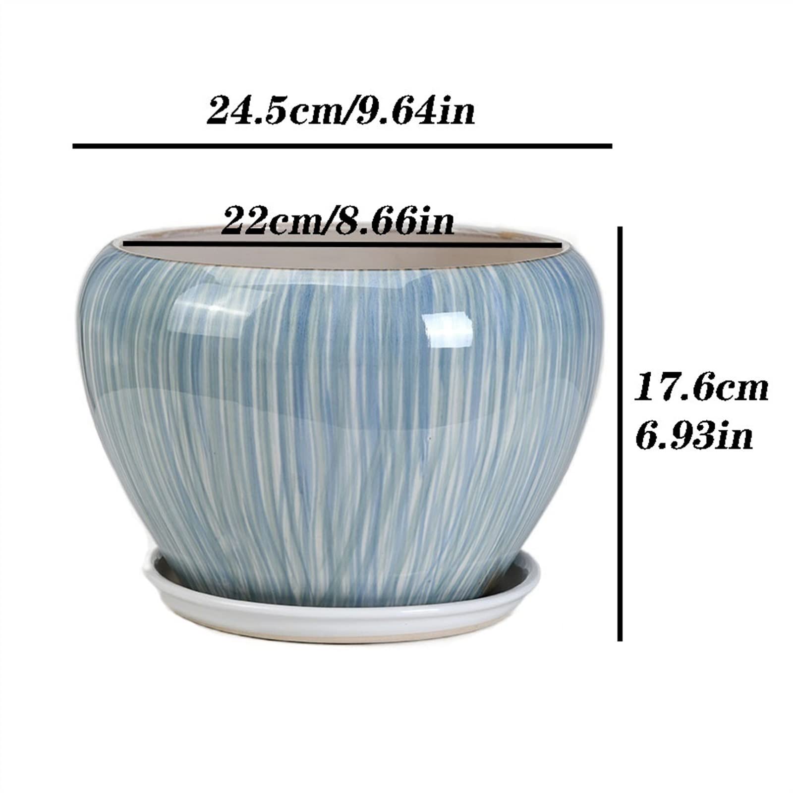 Zewnętrzne doniczki ogrodowe duża doniczka na rośliny prosta ceramiczna doniczka na kwiaty z tacą otwory drenażowe odpowiednia do sukulentów Phalaenopsis małych doniczek z otworami drenażowymi (kolor: N)