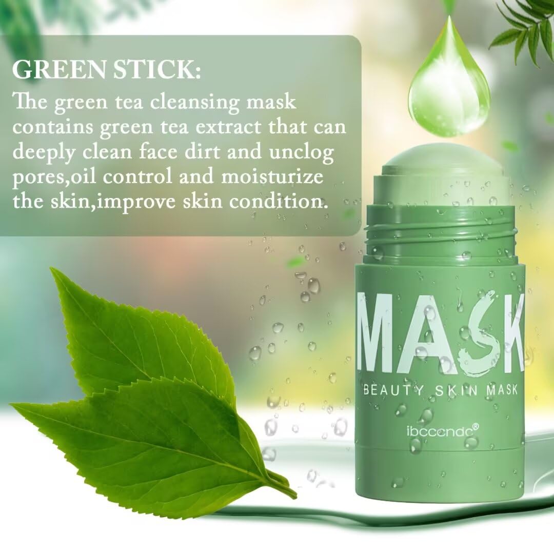Maschera detergente profonda con tè verde per viso, maschera per la rimozione dei punti neri, maschera per la pulizia profonda senza pori, detergente, idratante, Co