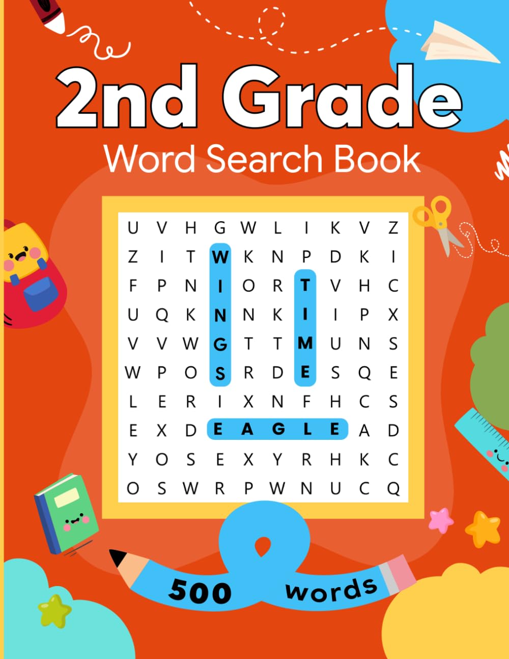 2nd Grade Word Search Book. A Sight Words Word Puzzle Activity Workbook for Grades Two to Build Vocabulary with Fun Word Games.