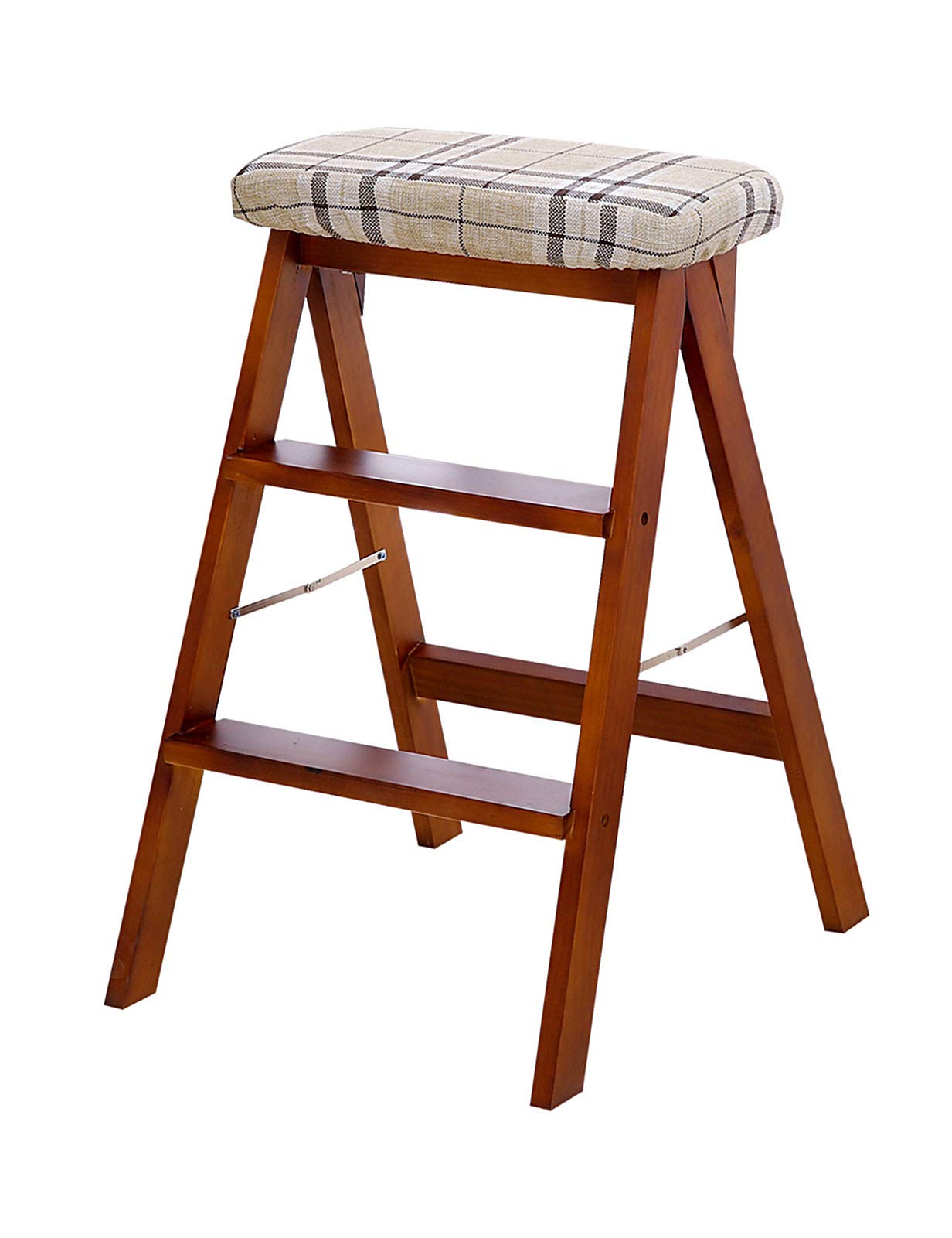 Tabouret de cuisine pliant en bois massif à 3 étapes pour un usage domestique quotidien