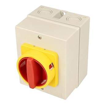SALZER H216-41300-700N4 20 AMP, 3P, CASING/Button Colour Yellow, Connection Screws, Disconnect Switch, IP66, RED