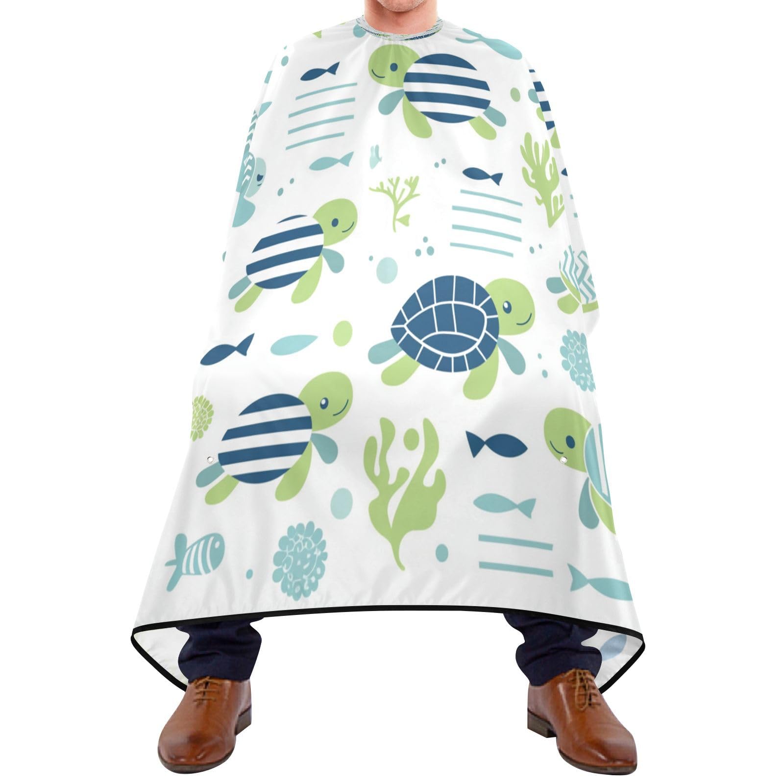 Kigai Cute Turtles Hair Cutting Cape for Men & Women Waterproof Barber Cape Professional Hairdressing Salon Styling Apron with Adjustable Closure Snap