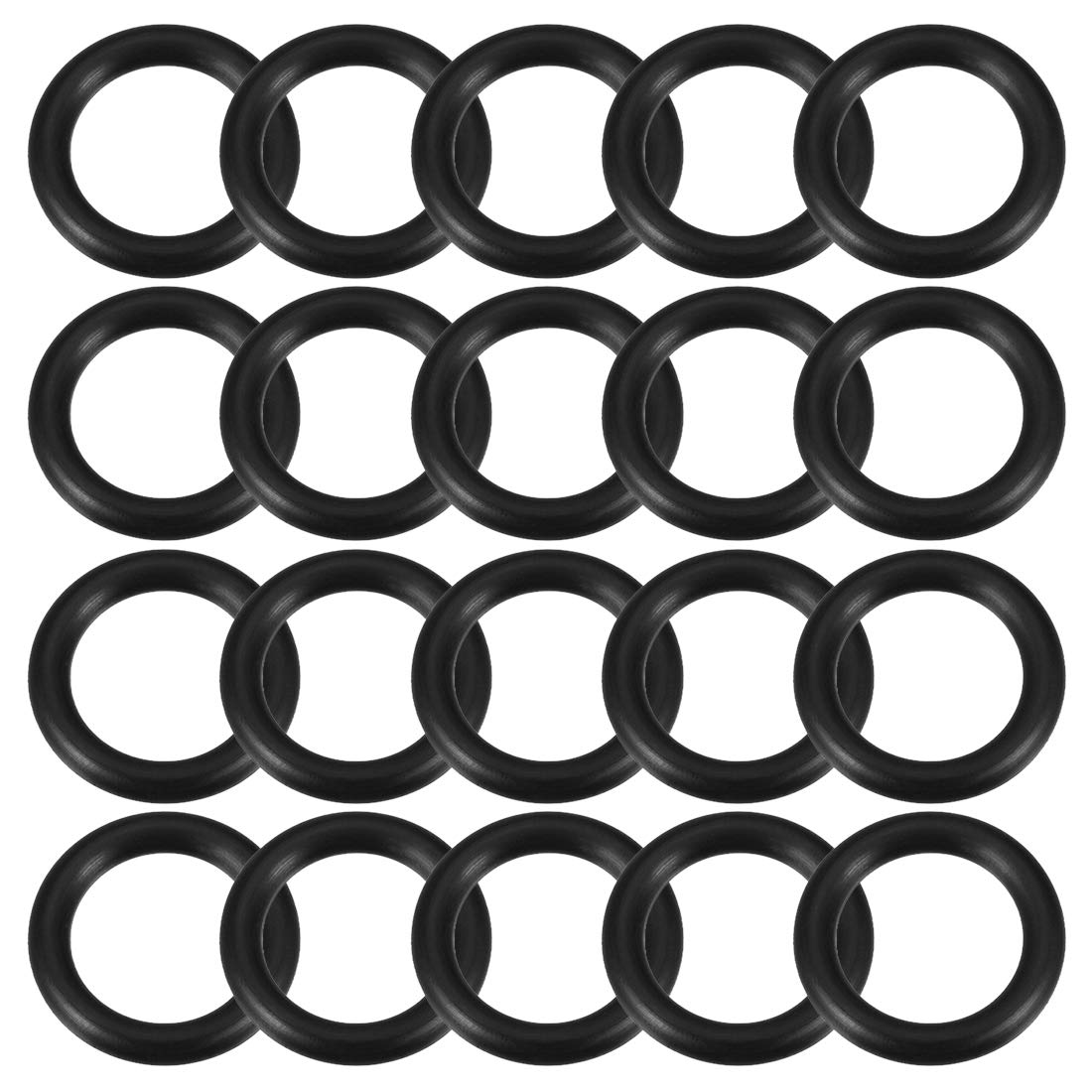 uxcell Nitrile Rubber O-Rings 21mm OD 14mm ID 3.5mm Width, Metric Nitrile Rubber Sealing Gasket for Automotive Machine Plumbing, Pack of 20