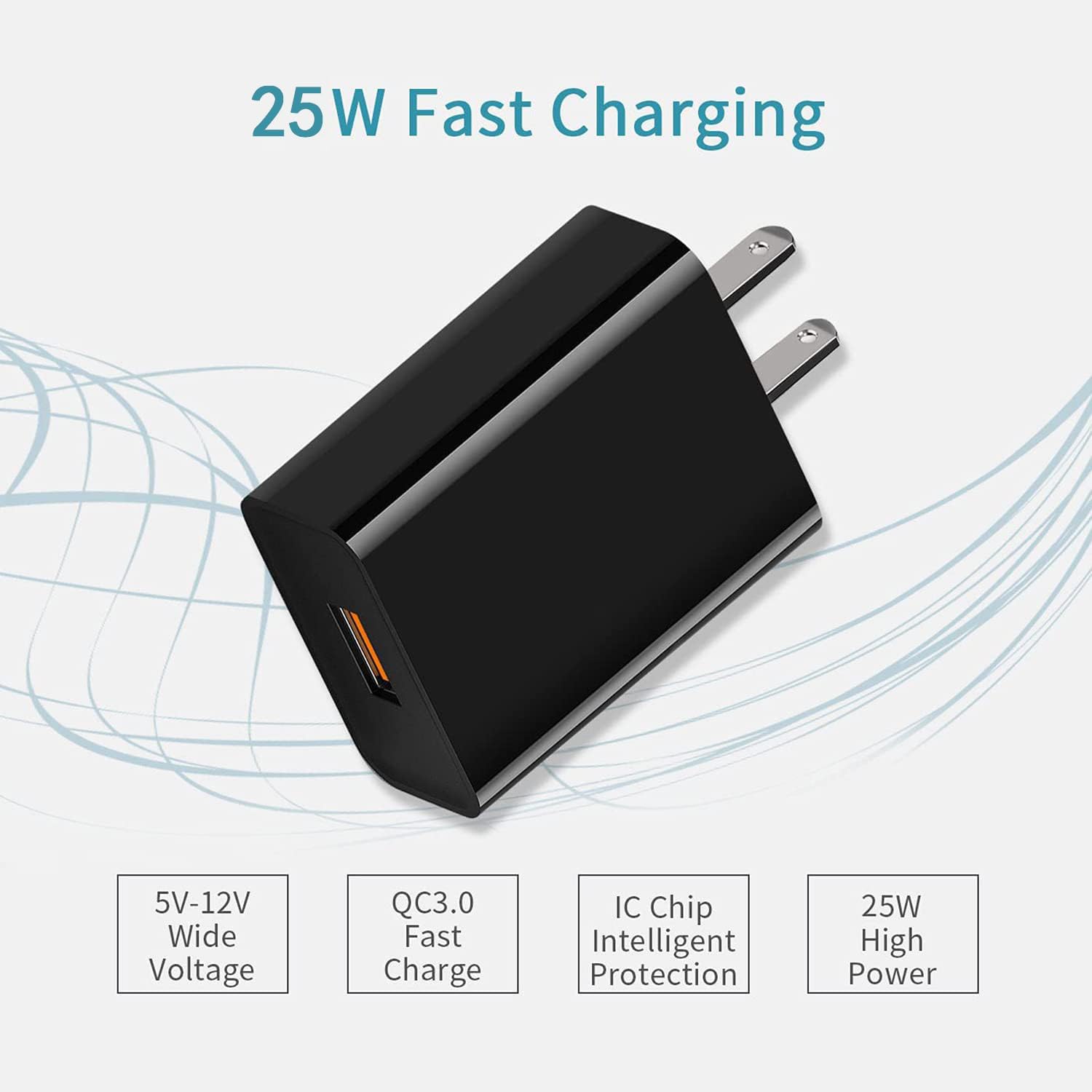 Cable de carga QC3.0 de pared rápida de 20 W para Motorola G Power (2020/2021/2022), G Stylus (2020/2023), Moto One 5G UW Ace, Edge/Edge+, G200 G100 G41 G71 G60s G30 G10 GG51 GGG7 Z3 Z2 Z4 Teléfono