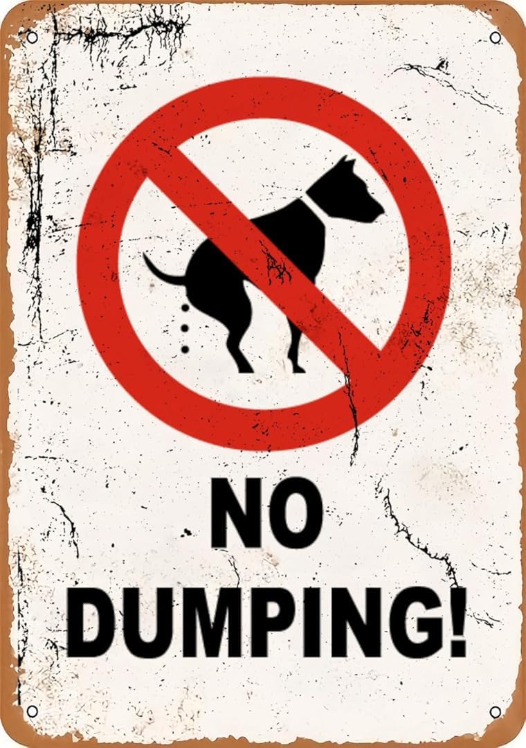 No Dumping! Vintage Retro Tin Signs for Home Garage Farm Garden Bar Coffee Kitchen Wall Decor 8x12 Inch