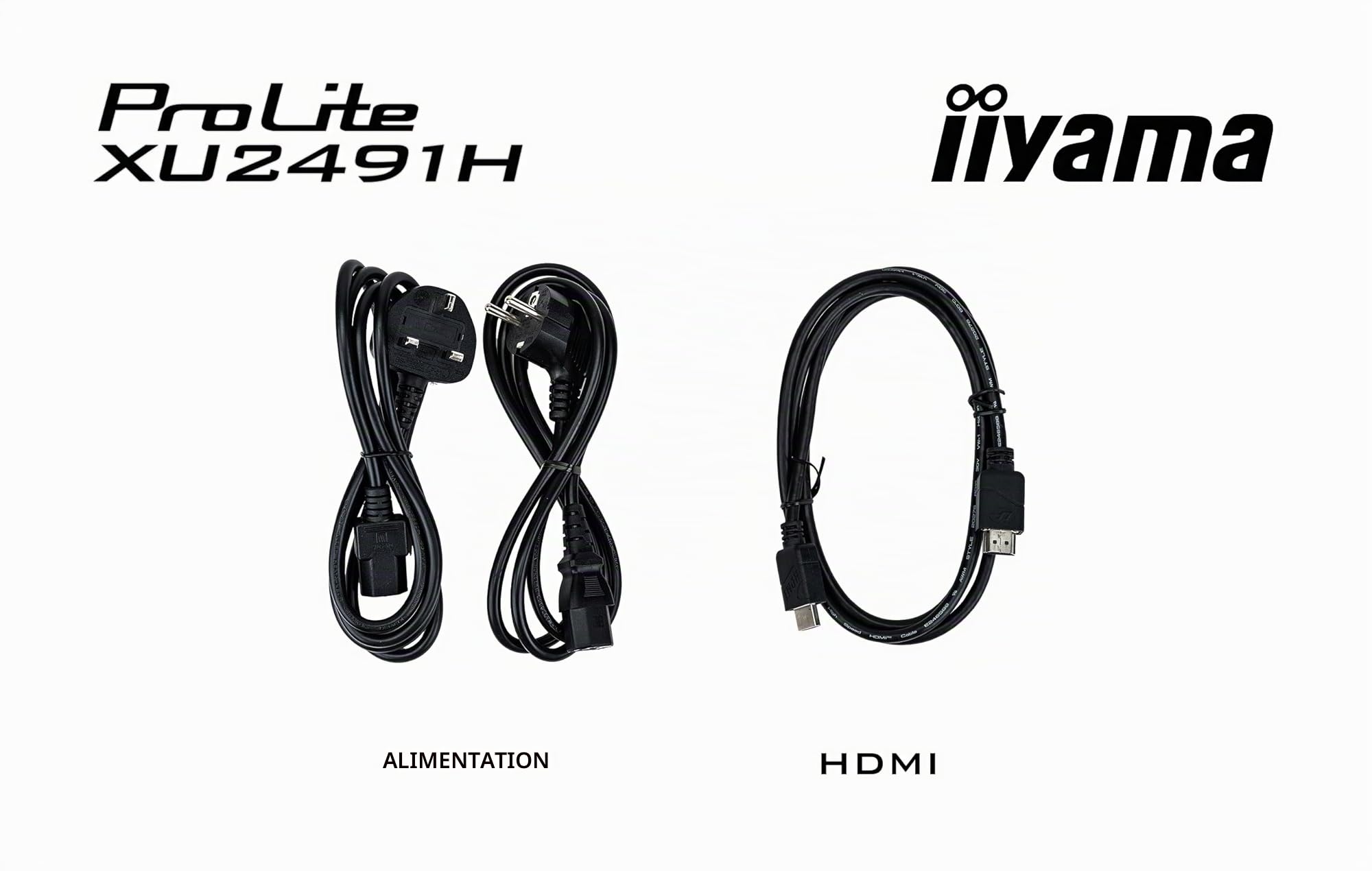 Ecran iiyama Prolite XU2491H-B1, Ultra Mince, Dalle IPS, 1920x1080@100Hz, 0.5ms. 300cd/m², 1300:1, 1xHDMI, 1xDisplay Port, VESA 100x100, sans scintillements + Anti lumière Bleue, TCO, i-Style Colour