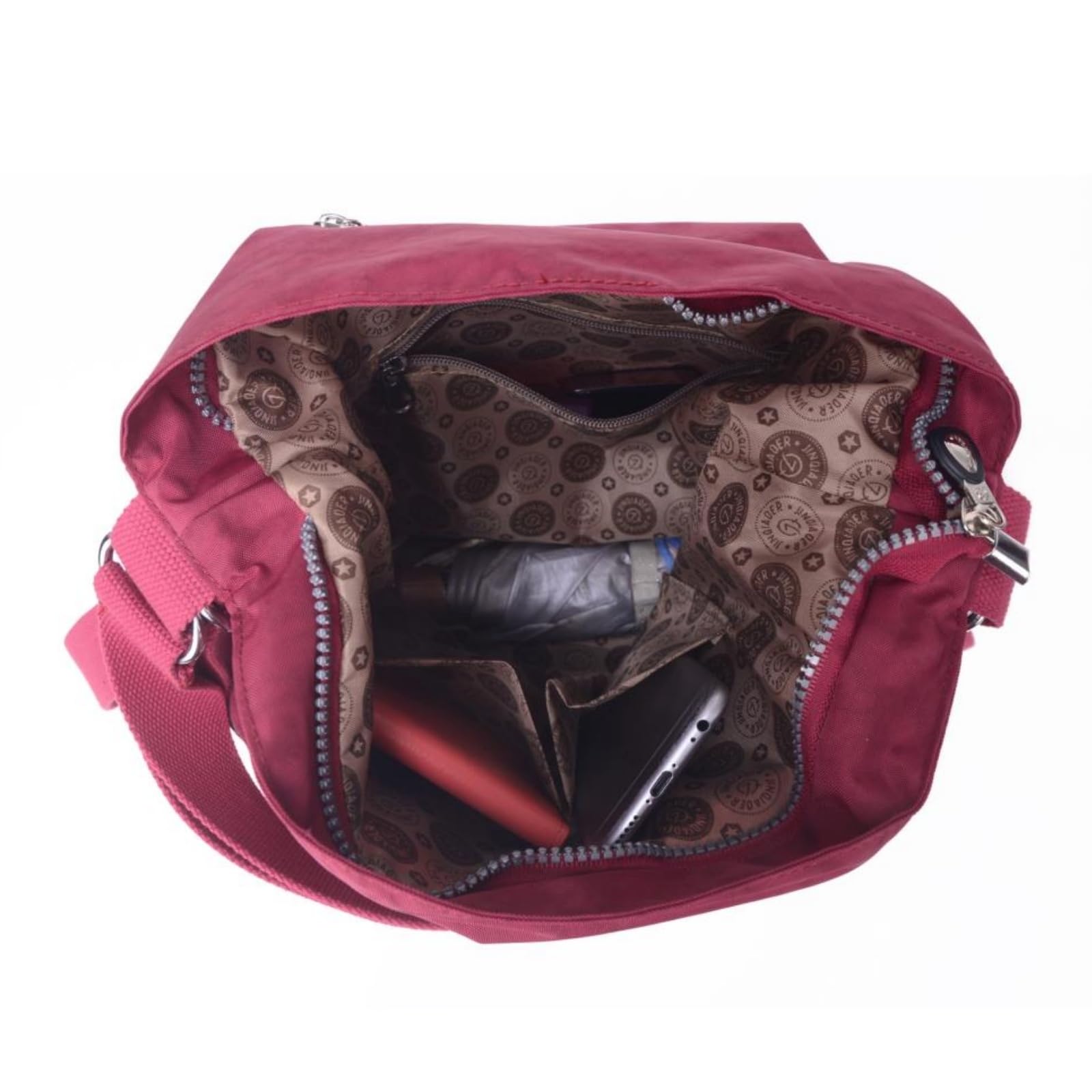 Mochila escolar Borsa A Spalla in Nylon Multi-Tasca Donna, Zaino Convertibile per Adolescenti, Studi Scolastici, Viaggi Giornalieri E