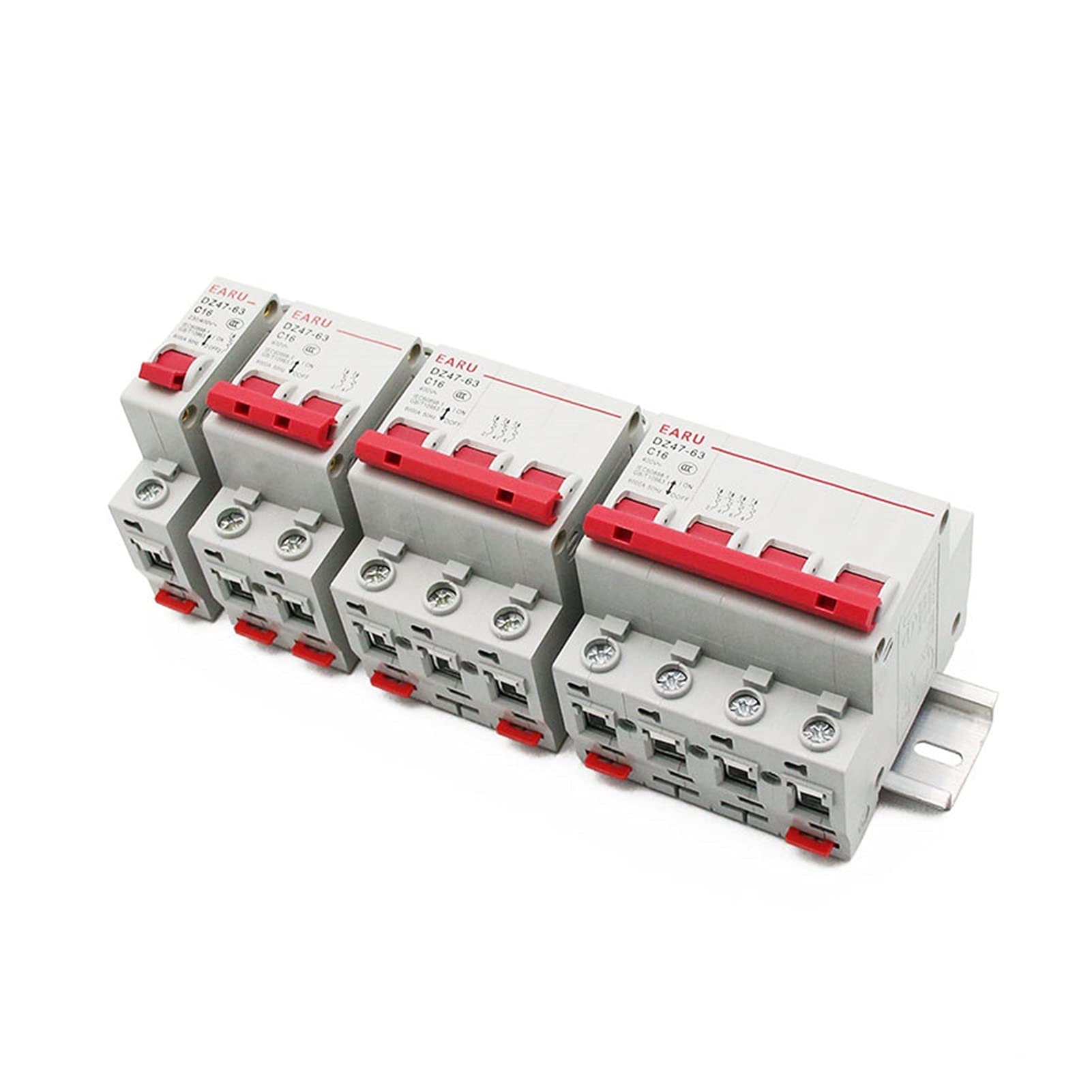 Wyłącznik automatyczny DZ47, 1–4-biegunowy, 3 A/6 A/10 A/16 A/20 A/32 A/40 A/50 A/63 A, 400 V, typ C, mini wyłącznik MCB, 35 mm, montaż na szynie DIN, moc przełączania 6 KA (63a, 4)