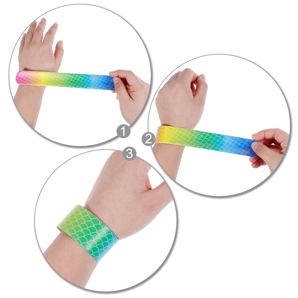 GOLDGE 24 Bunte Schnapparmbänder Für Kinder - Farbige Gummibänder Für Geburtstagsparty