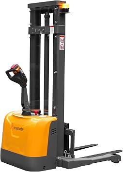 Full Electric Pallet Stacker, Heavy-Duty Forklifts with Straddle Leg and Adjustable Forks for Efficient Warehouse Operations, Pallet Lifts Stackers with Built-in Charger