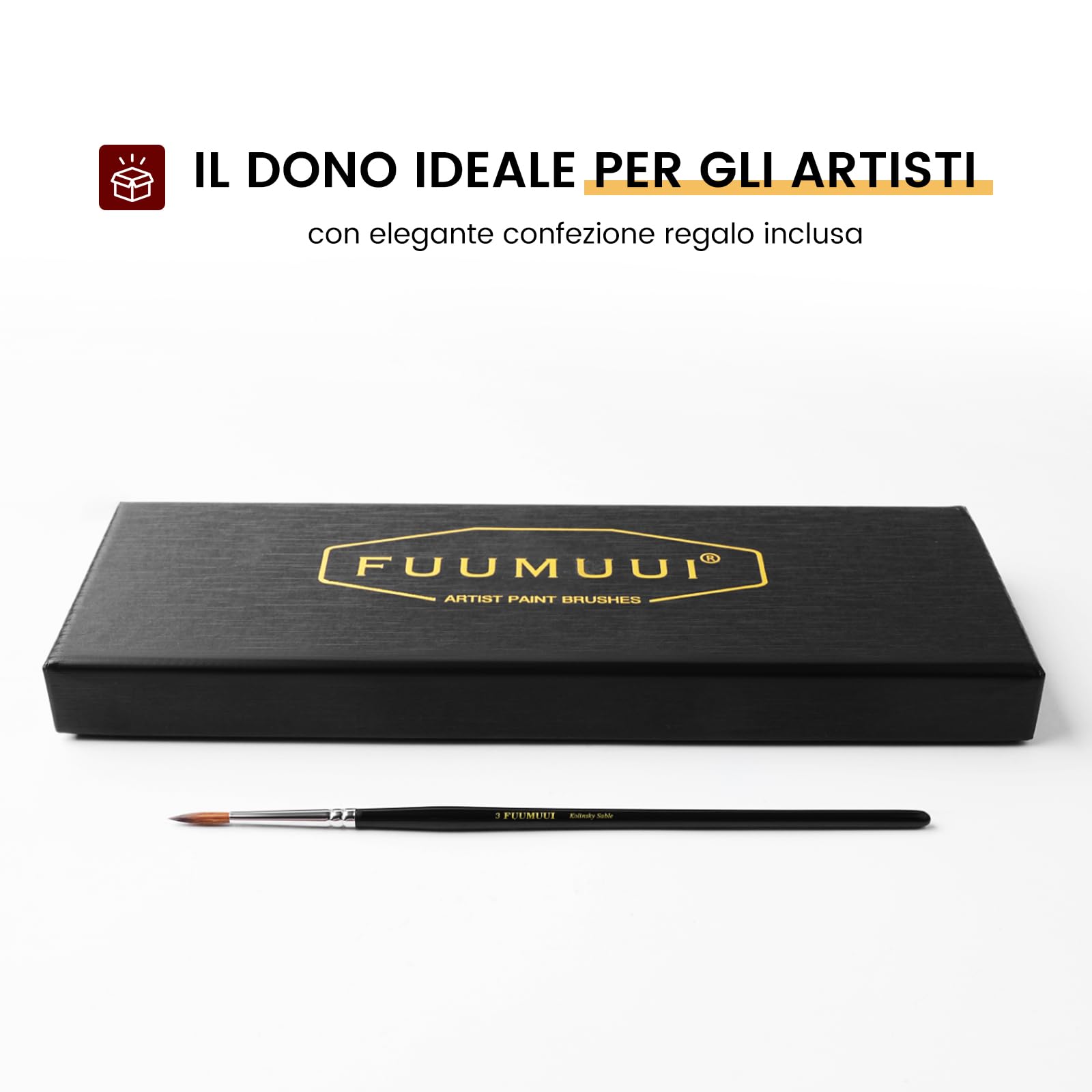 Set Di Pennelli Professionali Martora Kolinsky - 5 Pennelli Rotondi Nelle Misure 5/0, 2/0, 0, 1, 3 per Acquerello, Acrilico, Gouache, Miniature, Modello E Acquerellare Dettagli Fini | Capelli Naturali