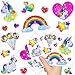 German-Trendseller  - Kleine Einhorn Glitzer Sticker Bögen ┃ Neu ┃ Einhorn ┃ Kindergeburtstag ┃ Mitgebsel ┃ Regenbogen ┃ Aufkleber für Kinder ┃ 12 Bögen