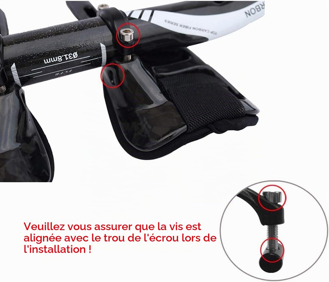 PLATT Guidon de vélo 31,8 en carbone, guidon aérobar pour course/triathlon, prolongateur de guidon Tri Bar, 3K brillant