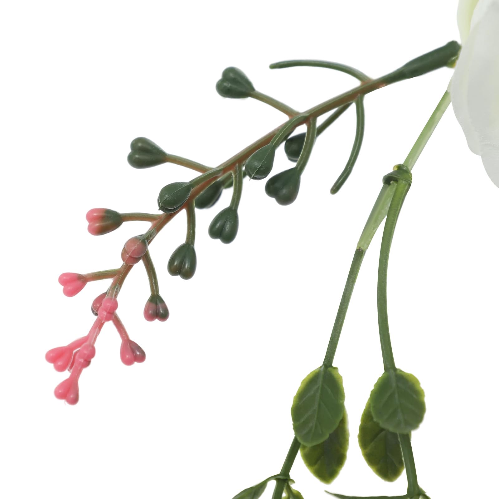 Blumengirlande Dekorative Kunstblumen Kunstblumengirlande Künstlich Rose Wohnraumdekoration 6 Stück,1.8m für Tür, Hochzeit, Party, Wand - Weiß, Grün