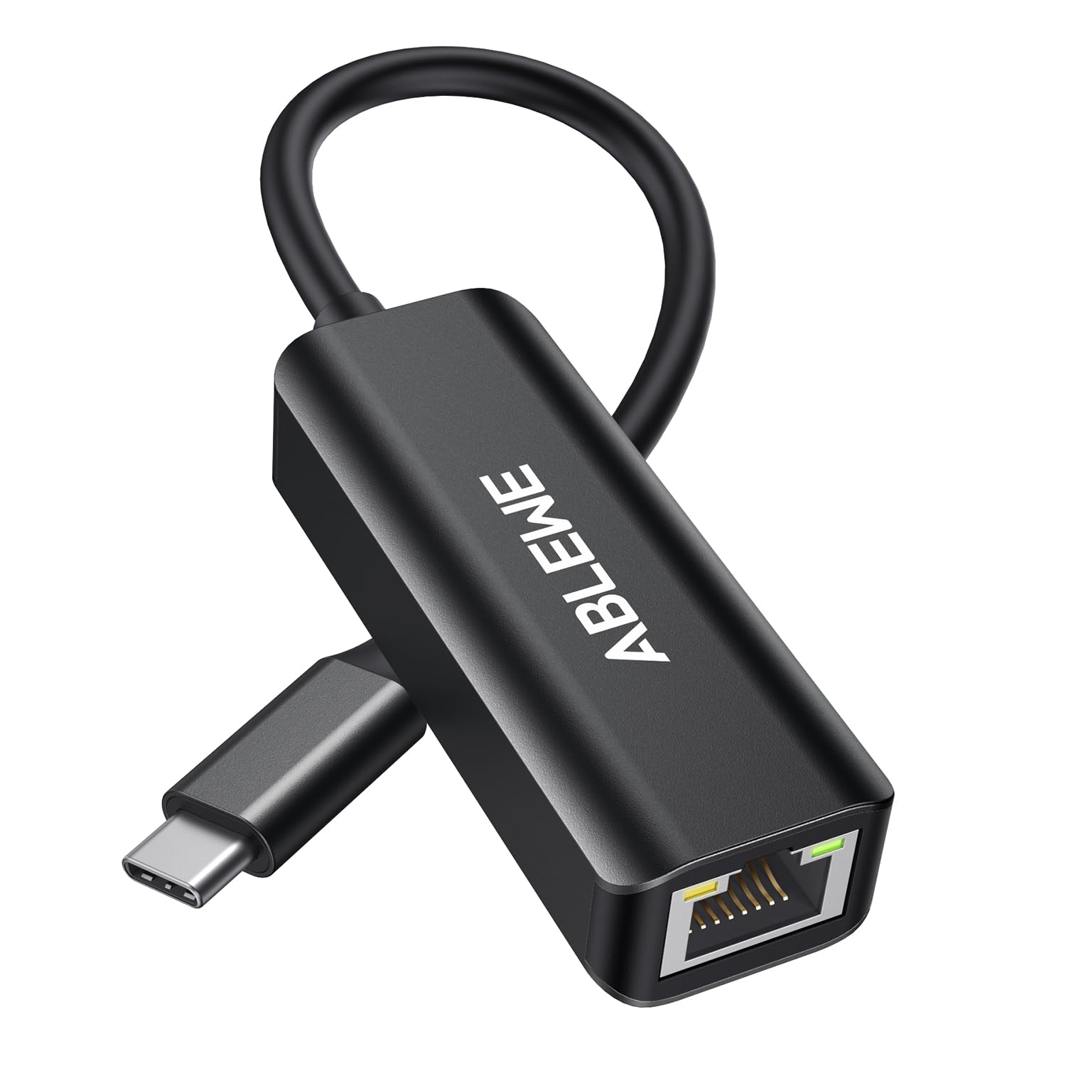 ABLEWEUSB C to Ethernet Adapter, Type-C to RJ45 Gigabit Ethernet Adapter, Thunderbolt 3 to RJ45 LAN Network Adapter Compatible for MacBook Pro 2017 and More, MacBook Air, Dell XPS, iPad Pro (Black)