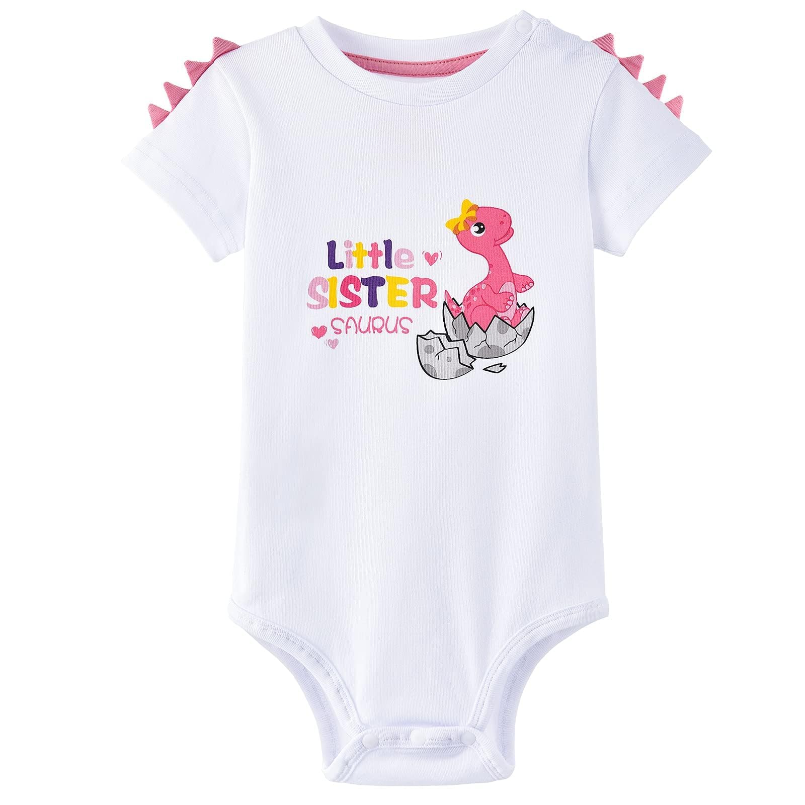 Little Sister Body Neonato Bambina Dinosauro Infantile Pagliaccetto Fratello Vestito