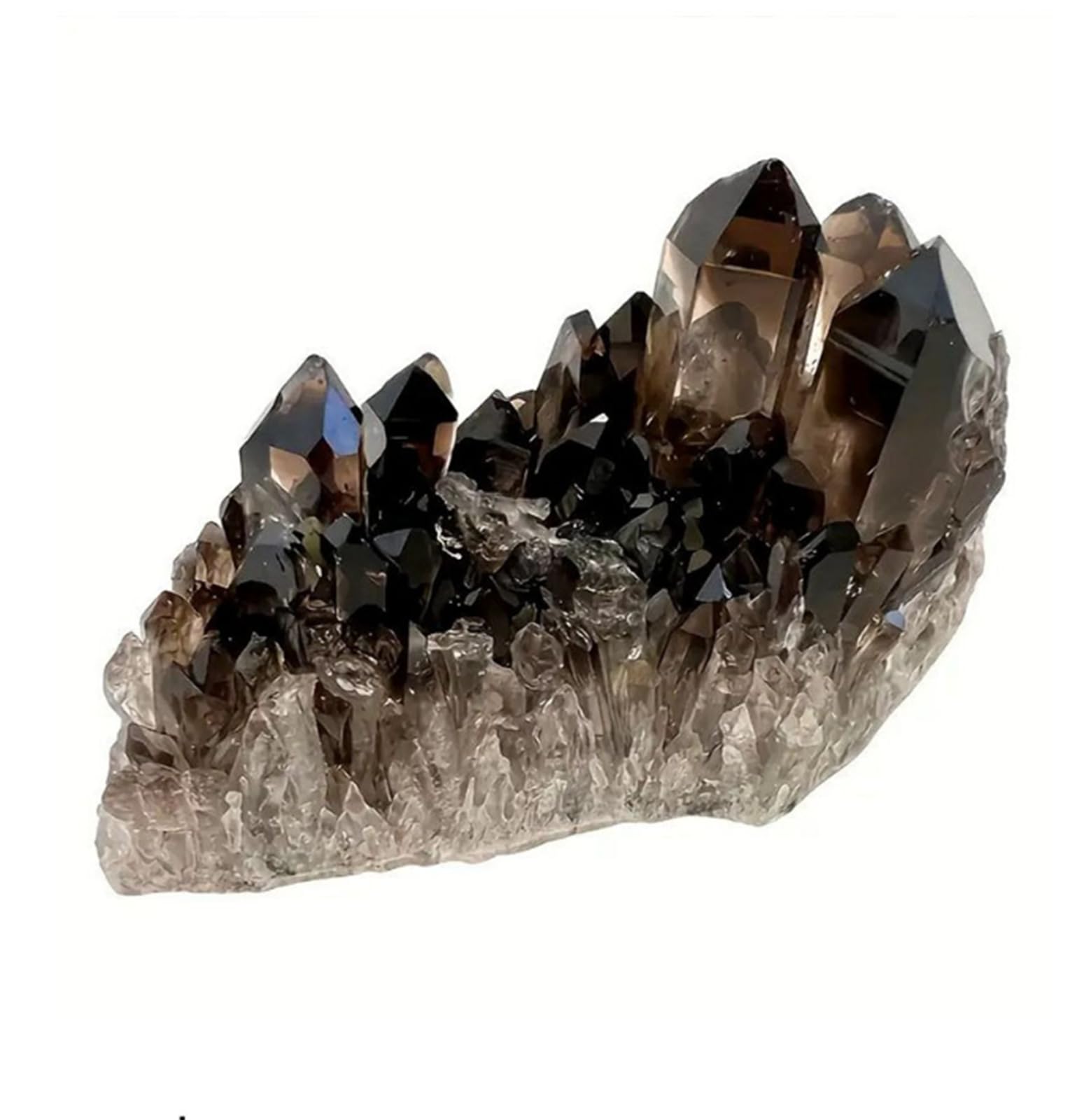 AUOQKQUT Crystal Smoky Quartz Cluster, Raw Crystal Stone, Irregular Raw Smoky Quartz Stones, Crystal Cluster for Home Decoration,300~400g