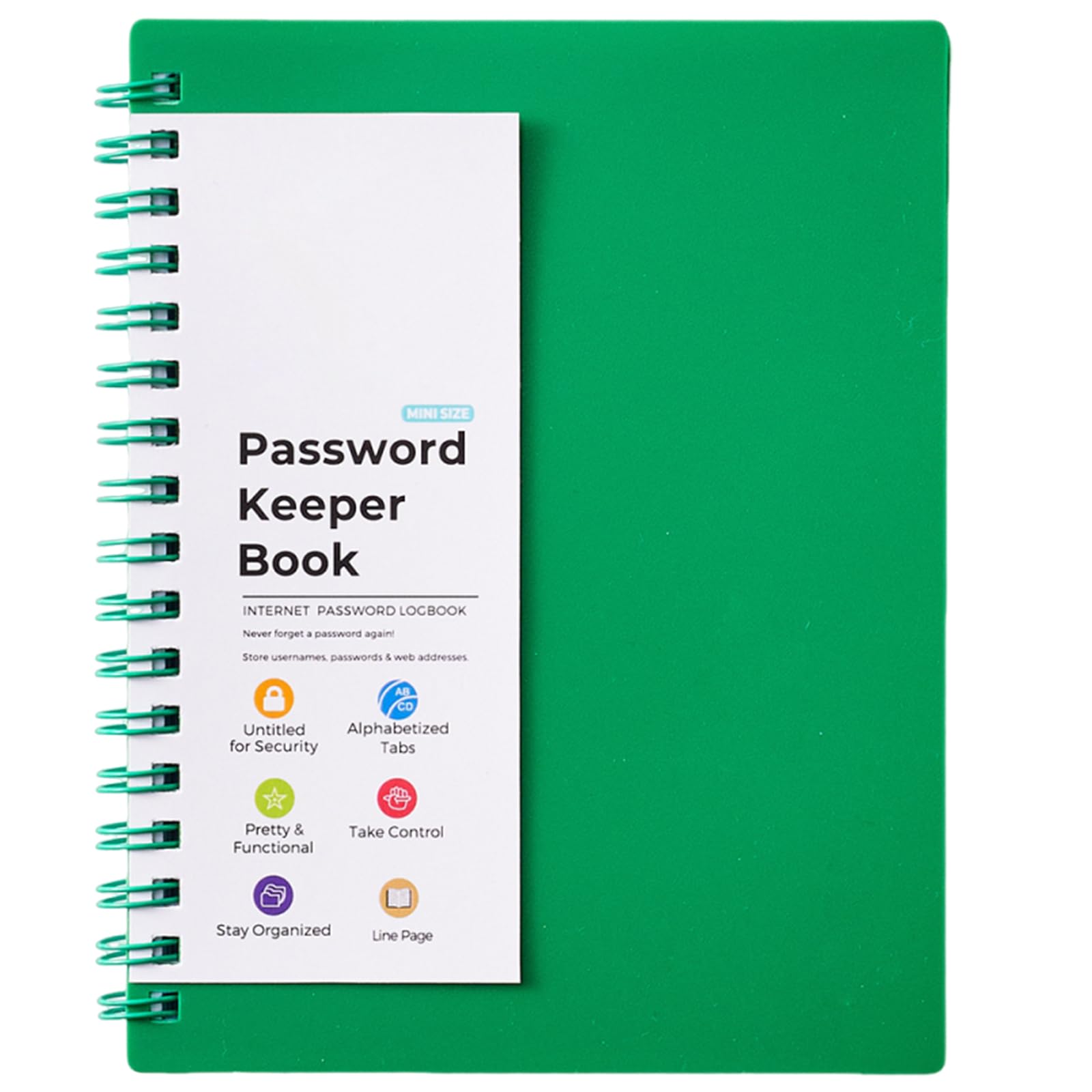 NVOQILIN A 6 Spirals Notebook Diary Writing Pad Password Book with Indexed Password Organizers for Book