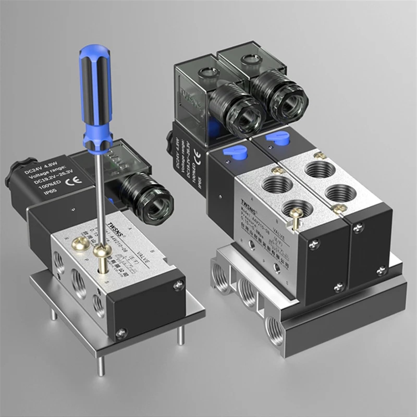 3V110-06 Válvula solenoide de 12 V y 1/8", válvula de Control de Aire neumática de 3 vías, válvula magnética de Gas eléctrica, Cuerpo de Aluminio(Wire W 12mm Fitting,DC12V)
