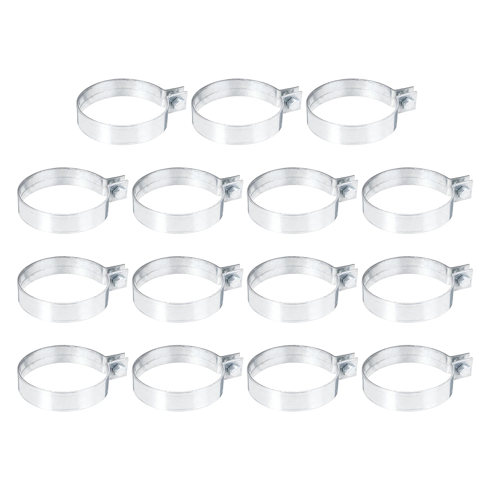 QUARKZMAN 15 Piezas Bandas De Refuerzo Para Cerca De Malla, Bandas De Tensión De Acero Galvanizado Con Tornillos Y Tuercas Para Poste De Malla De 3-1/2", Tubería, Puerta, Paneles De