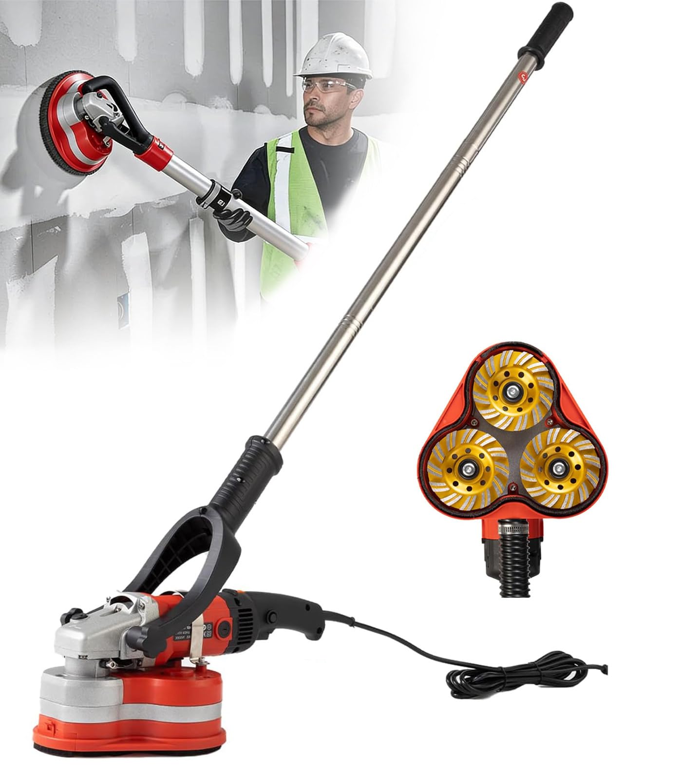 Industrial Concrete Grinding and Polishing Machine Mainunit+extensionrod