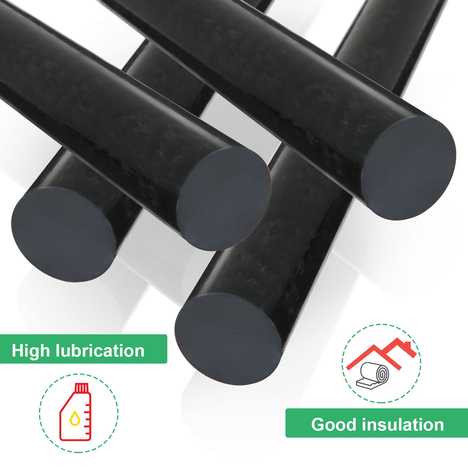 AHANDMAKER 2 Stück Acetal-Copolymer Rundstange – Ø Ca. 23,5 Mm X 305 Mm, Schwarz, Zäh Und Formstabil, Für Vorrichtungen Und Sonderteile
