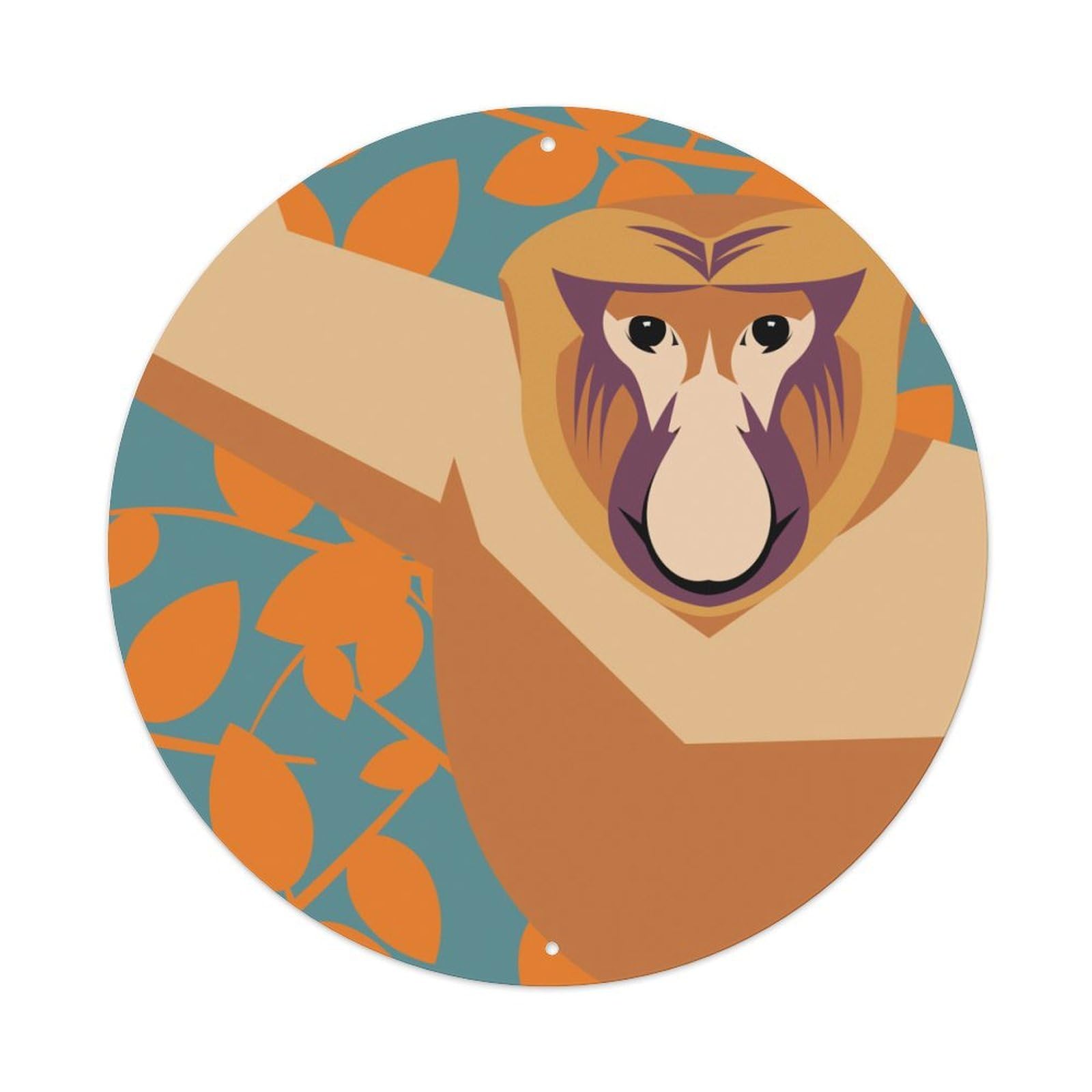 Indonesia Proboscis Monkey Animal Metal Tin Sign