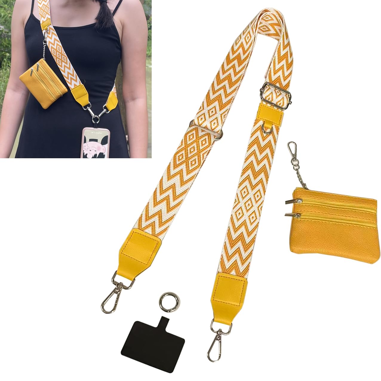 Amazon.com: SCINYMC Clip and Go Strap for Phone with Wallet Crossbody ...