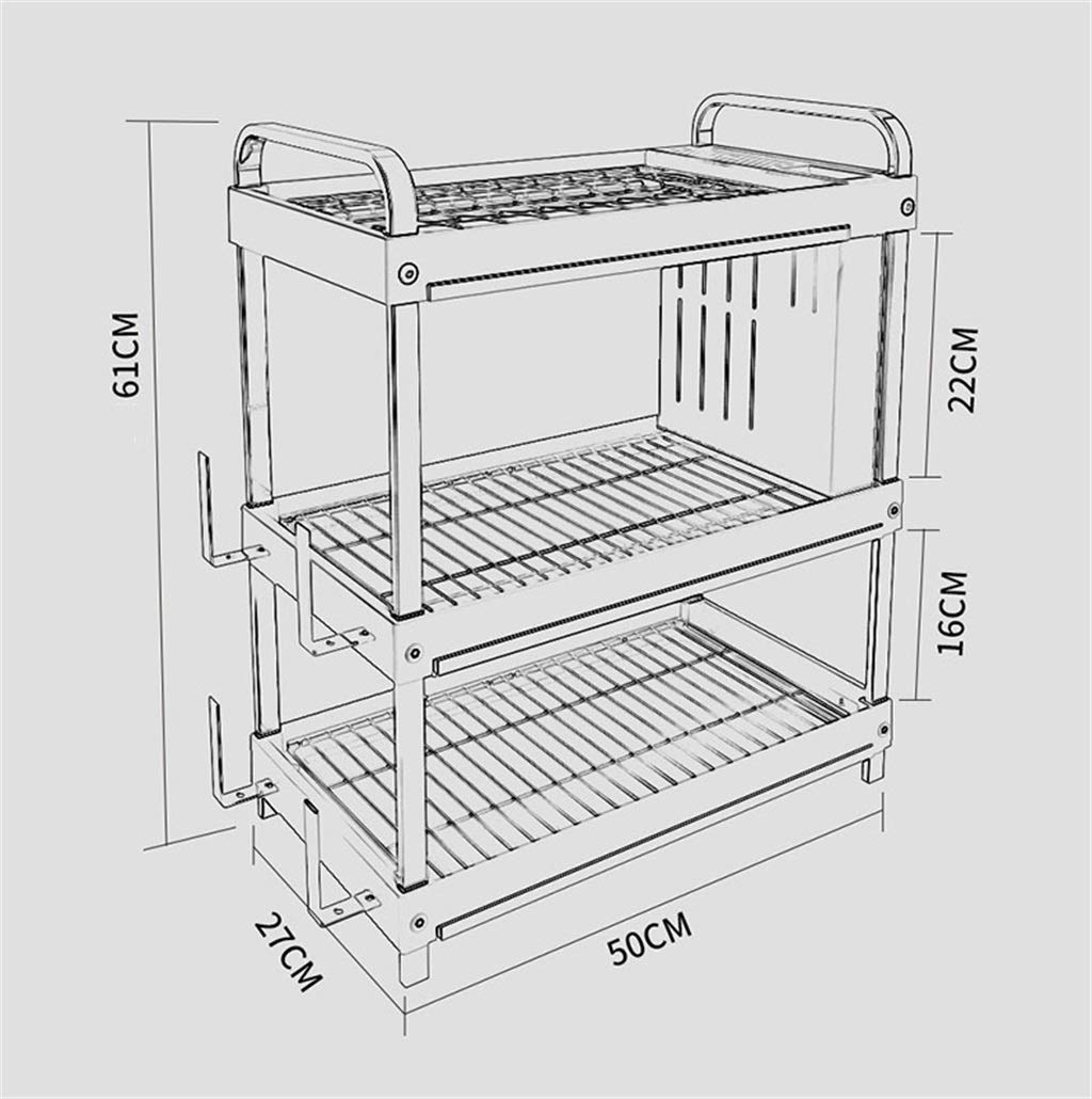Besteckständer, Abtropfgestell, Geschirrständer, Abtropfgestell, Küchenständer, Trockengeschirr, Tellerständer, Edelstahl 304, Haushalts-Arbeitsplatten-Aufbewahrungsständer, G(A)