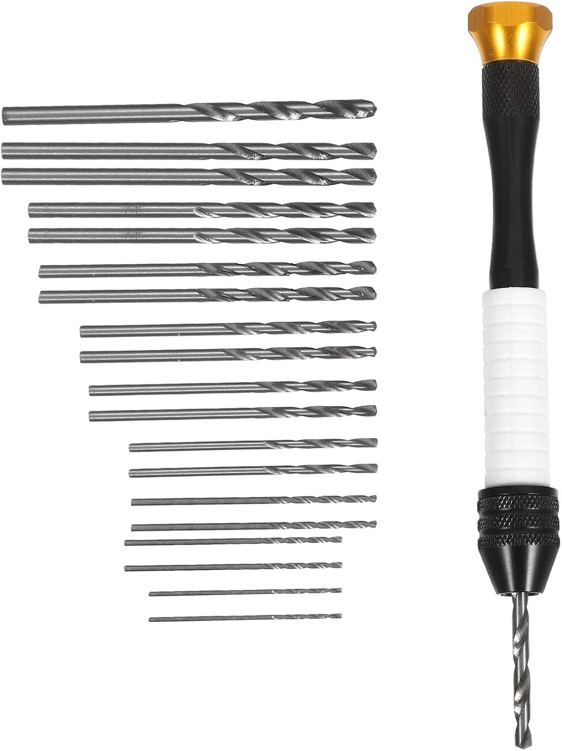 Garneck 21pcs Mini Hand Drill Set with Precision Pin Vise and Manual Drill Bits for Jewelry Making, DIY Crafting, and Engraving Projects