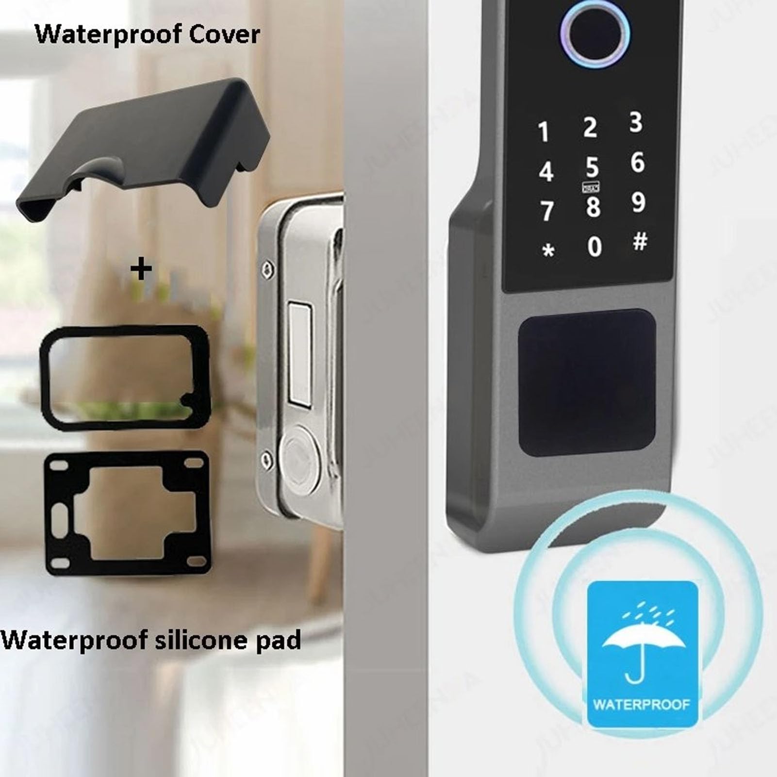 Smart Door Security Lock Telecomando 5 in 1 Chiave con Password per Impronte Digitali per IP67 Impermeabile per Ville Residenziali