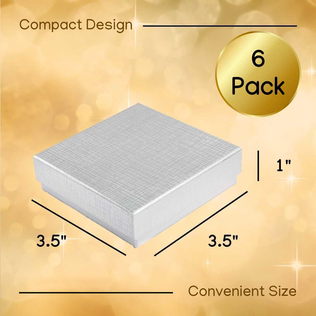 Scatola regalo per gioielli in cartone quadrata media 8x8x2 cm (3x3x0,8 pollici) - Nera - 1 pz - Italia
