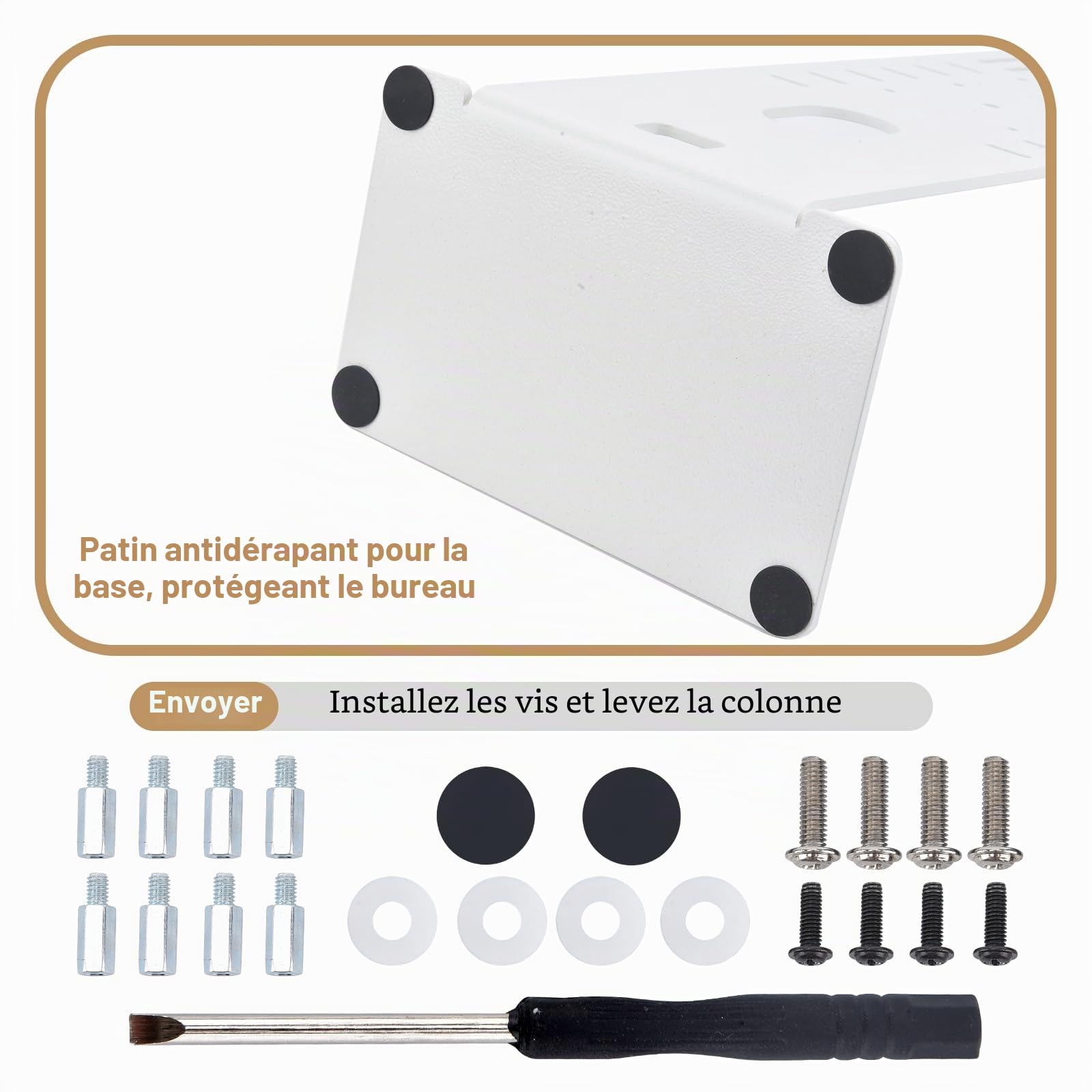 Support de Moniteur d'ordinateur Ultra Fin pour Bureau - Support Mural pour écran de 13" à 27" VESA 75/100 - Ports de câble orientés vers Le Bas pour maximiser Votre Espace de Bureau utilisable