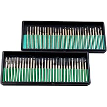 Tm 60 Pcs Diamond Burr Bits Drill Glass Gemstone Metal for Dremel Craftsman Rotary Tool 1/8" Shanks w/Box Tip