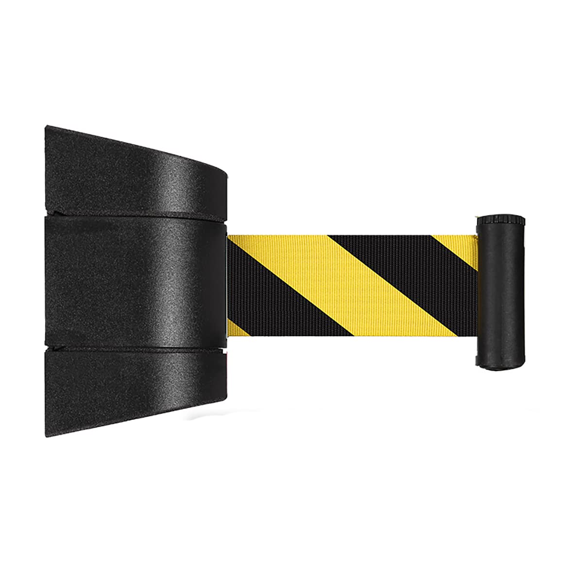 Cinturón Barrera, Barrera cinturón retráctil, Cinta Cuerda Colas montada la Pared, Cinta Control multitudes, cinturón Amarillo/Negro/Rojo/, estacionamiento al Aire Libre, Negro, 10 m