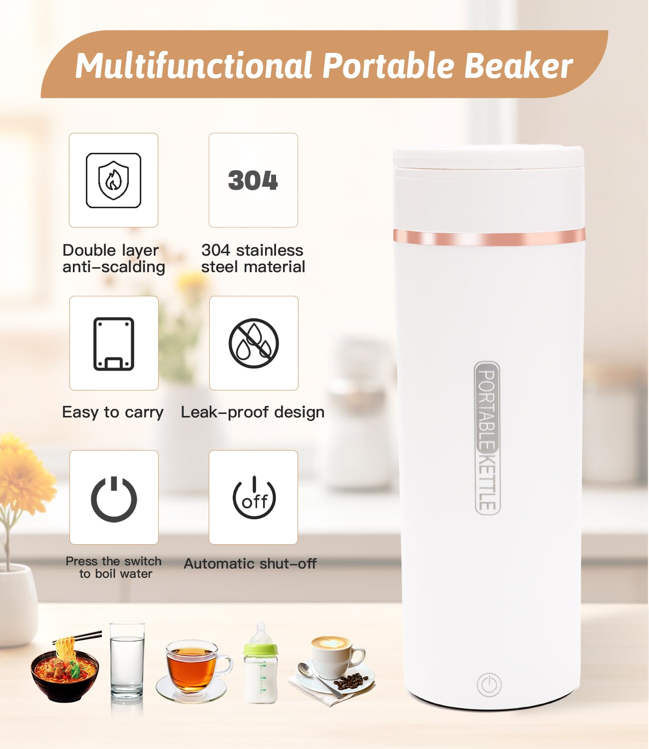 Travel Kettle Small, mini czajnik z 6 ustawieniami temperatury