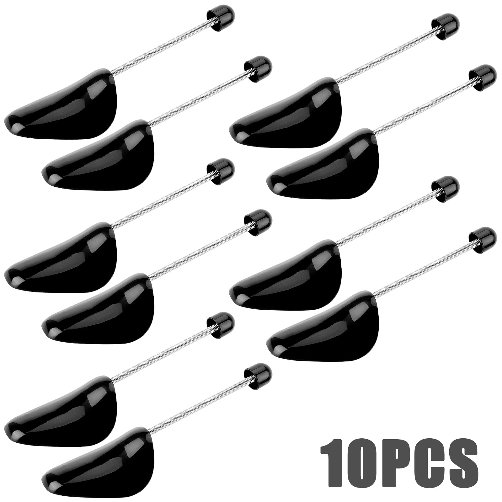 Fresheng Juego de 5 Pares Horma de Zapatas con Espiral, Hormas de Plástico, Zapatos Hombre Ajustables, Forma de Zapatos, Zapatero 39-47, Negro