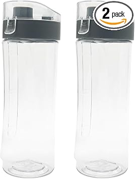 2 Packs Replacement Parts 20oz Sports Bottle with Spill-Proof Lid, Compatible with Oster MyBlend Plus Personal Blender 20-Oz &Oster Classic Series Heritage Blender