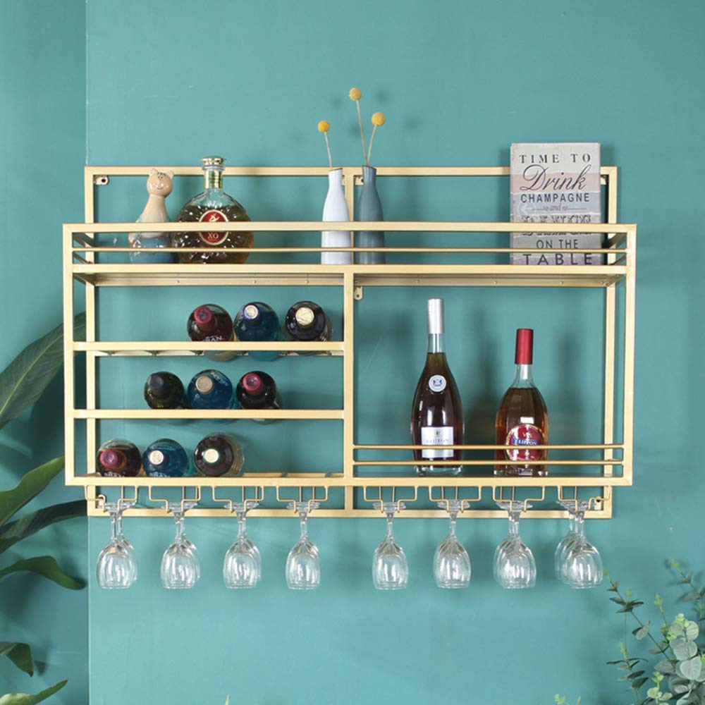 Casier à vin mural avec support verres pour stockage élégant